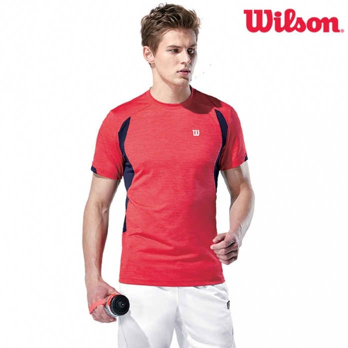 윌슨 남성 반팔티셔츠 2369 레드 테니스복 배드민턴복
