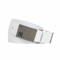 [MLB] 골프벨트 New York Yankees Pattern Leather Golf Belt (White)