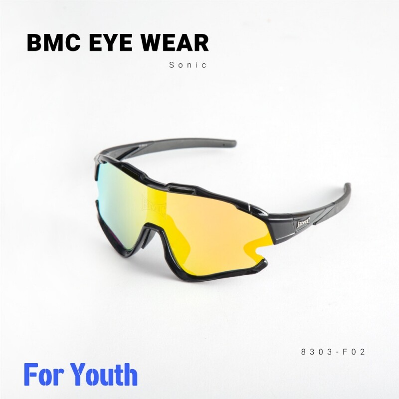 BMC 신형 유소년 고글 선글라스 프로소닉 8303-F02 블랙프레임 [옐로우미러렌즈]
