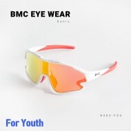 BMC 신형 유소년 고글 선글라스 프로소닉 8303-F03 화이트프레임 [레드미러렌즈]