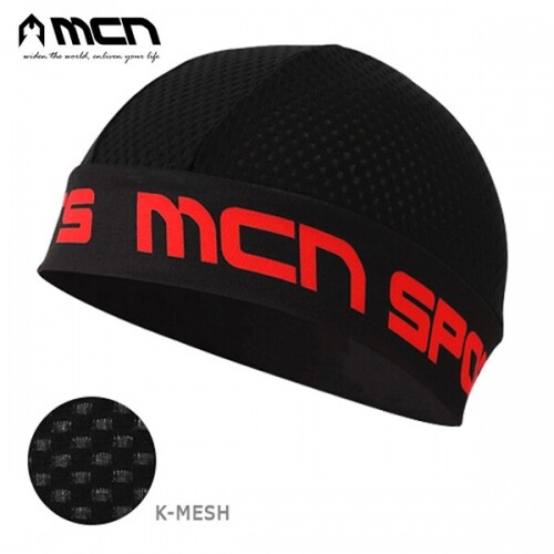 MCN K매쉬 스컬캡 블랙레드 자전거모자 헬멧이너캡