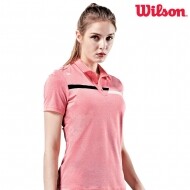 윌슨 여성 반팔 티셔츠 5212 핑크 카라 단체 테니스