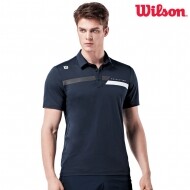 윌슨 남성 반팔 티셔츠 5217 네이비 카라 단체 테니스