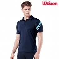 윌슨 남성 반팔 티셔츠 5203 네이비 카라 단체 테니스