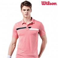 윌슨 남성 반팔 티셔츠 5211 핑크 카라 단체 테니스