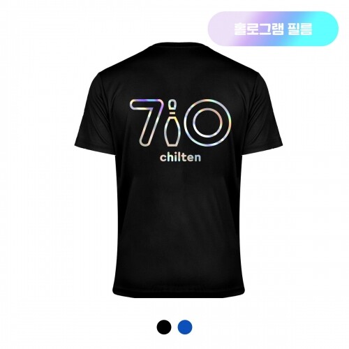 710 칠텐 기본로고 홀로그램 기능성 라운드 반팔 티셔츠