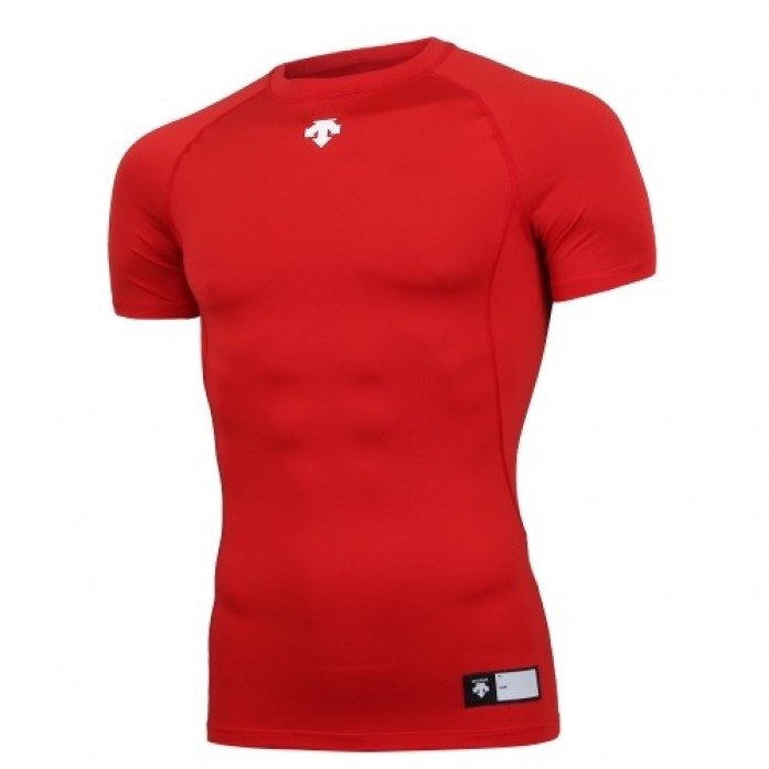 [데상트 베이스볼] S9121ZCO11 RED0 베이스볼 크루넥 반팔 언더셔츠