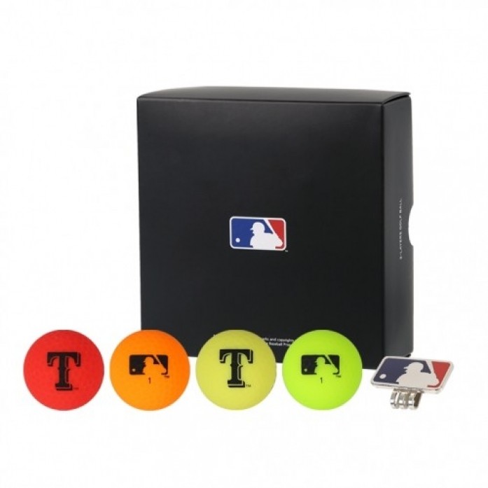 [1+1 이벤트] MLB Texas Rangers 3-Layer Color Golf Ball & Ball Marker SET (골프공 & 볼마커 세트)